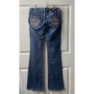 Miss Me Jeans Size 28 Blue Bling Western Rockabilly JP5748b Bootcut Low Rise